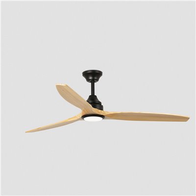 Ventilador Led SMART Wiz de techo FARO 33719DCWW ALO negro y madera