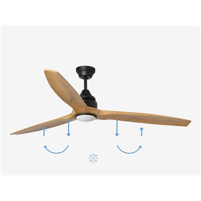 Ventilador Led SMART Wiz de techo FARO 33719DCWW ALO negro y madera