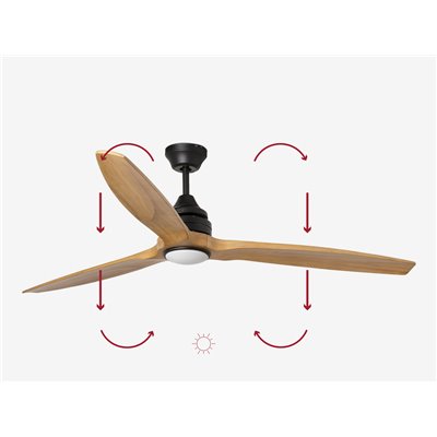 Ventilador Led SMART Wiz de techo FARO 33719DCWW ALO negro y madera