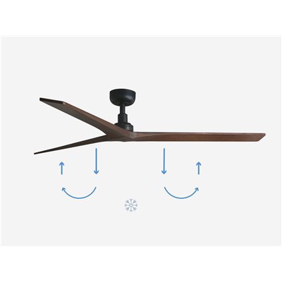 Ventilador de techo FARO Barcelona 34276 KLIM L negro y nogal