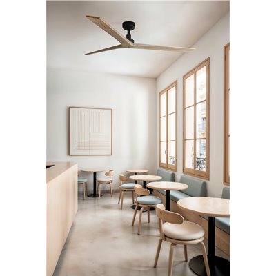 Ventilador de techo FARO Barcelona 34282 KLIM L negro y roble claro