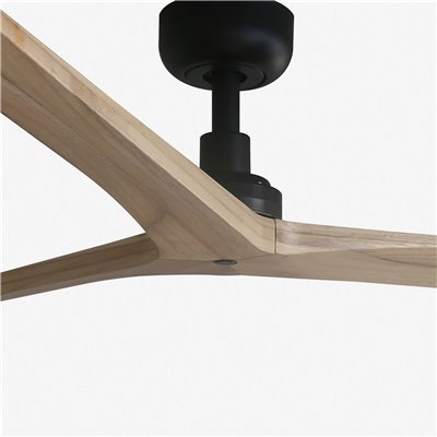 Ventilador de techo FARO Barcelona 34282 KLIM L negro y roble claro