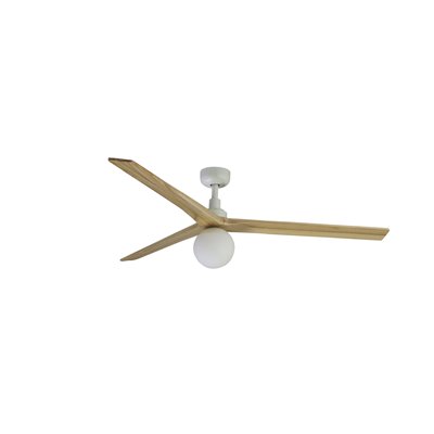 Ventilador Led SMART Wiz de techo FARO 34279WW-11L KLIM L blanco y roble claro