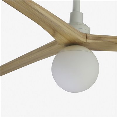 Ventilador Led SMART Wiz de techo FARO 34279WW-11L KLIM L blanco y roble claro