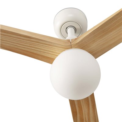 Ventilador Led SMART Wiz de techo FARO 34279WW-11L KLIM L blanco y roble claro