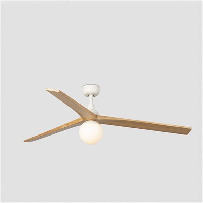 Ventilador Led SMART Wiz de techo FARO 34279WW-11L KLIM L blanco y roble claro