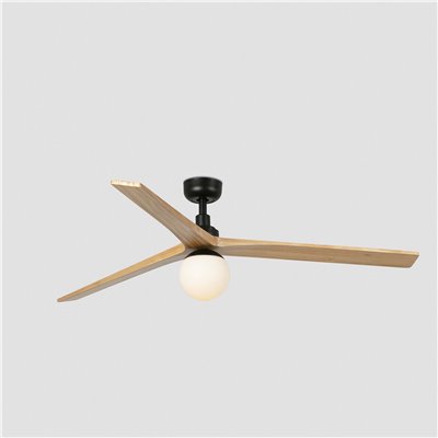 Ventilador Led de techo FARO Barcelona 34282-11L KLIM L negro y roble claro