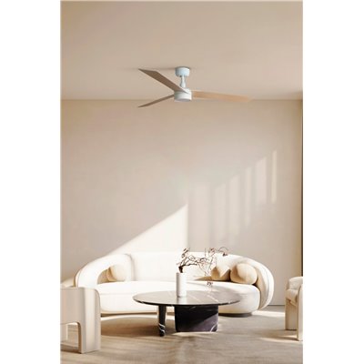 Ventilador Led SMART Wiz de techo FARO 34297WW-1TW RUDDER L blanco/fresno