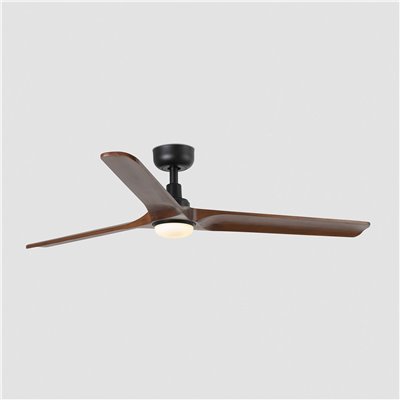 Ventilador Led de techo FARO Barcelona 33809-1TW HEYWOOD Negro/Roble oscuro 