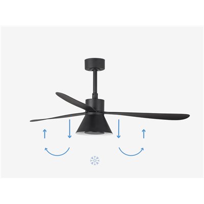 Ventilador Led de techo FARO Barcelona 33761-23 AMELIA Negro/Negro