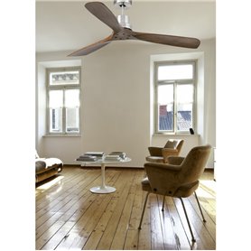 Ventilador SMART Tuya de techo FARO 33370DCWT LANTAU L Niquel/Nogal