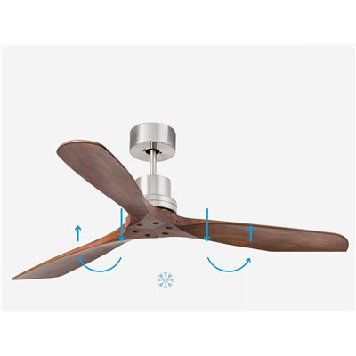 Ventilador SMART Tuya de techo FARO 33370DCWT LANTAU L Niquel/Nogal