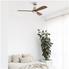 Ventilador Led SMART Tuya de techo FARO 33518DCWT LANTAU L Niquel/Nogal