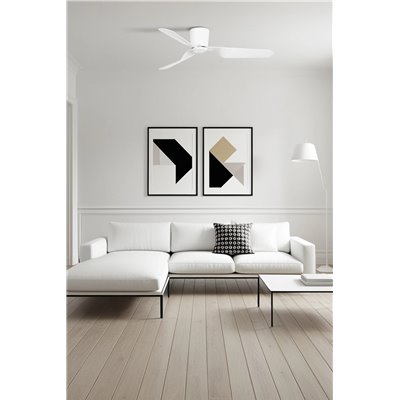 Ventilador de techo Faro Barcelona 33471N PEMBA blanco con motor DC