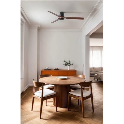 Ventilador de techo FARO Barcelona 33831 PUNT TUB M negro y madera oscura