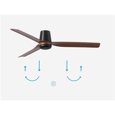 Ventilador de techo FARO Barcelona 33831 PUNT TUB M negro y madera oscura