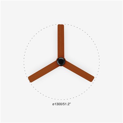 Ventilador de techo FARO Barcelona 33831 PUNT TUB M negro y madera oscura