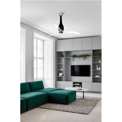 Ventilador Led de techo FARO 32002-10 ETERFAN M Negro brillo/transparente