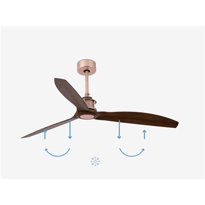 Ventilador SMART Wiz de techo FARO 33399WW JUSTFAN Cobre/nogal