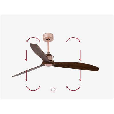 Ventilador SMART Wiz de techo FARO 33399WW JUSTFAN Cobre/nogal