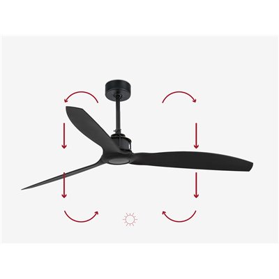 Ventilador de techo FARO 32100 JUSTFAN M negro mate