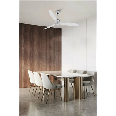 Ventilador Led SMART Wiz de techo FARO 33394WW-9 JUSTFAN Led cromo/transparente