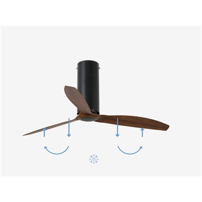 Ventilador de techo FARO 32037 TUBE FAN negro mate/nogal