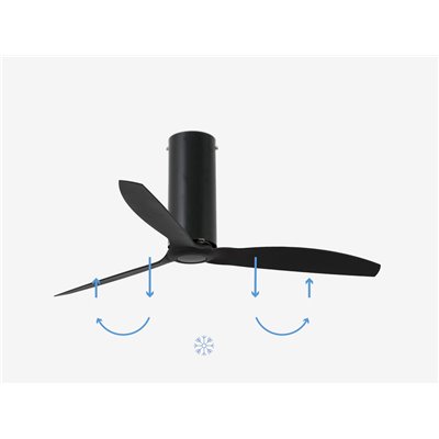 Ventilador SMART Wiz de techo FARO 32060WW TUBE FAN negro mate/negro