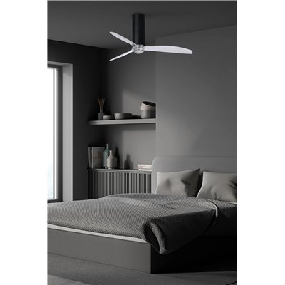 Ventilador Led de techo FARO 32036-10 TUBE FAN Negro Mate/transparente
