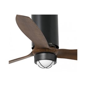 Ventilador Led SMART Wiz de techo FARO 32037WW-10 TUBE FAN Negro Mate/nogal