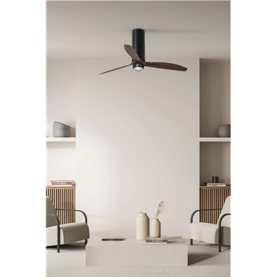 Ventilador Led SMART Wiz de techo FARO 32037WW-10 TUBE FAN Negro Mate/nogal