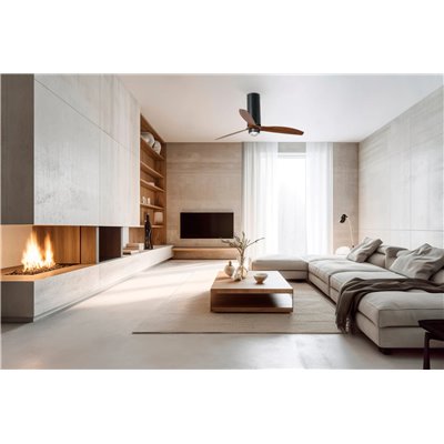 Ventilador Led SMART Wiz de techo FARO 32037WW-10 TUBE FAN Negro Mate/nogal