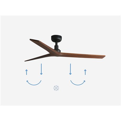 Ventilador SMART Tuya de techo FARO 34277WT KLIM M negro y nogal oscuro