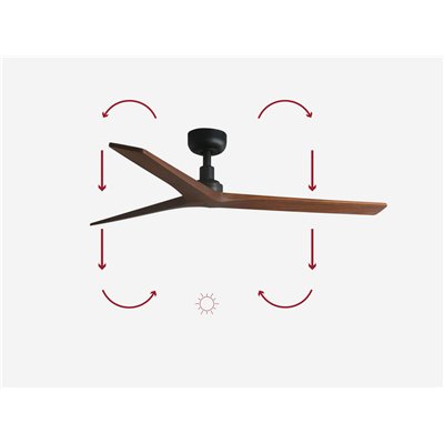 Ventilador SMART Tuya de techo FARO 34277WT KLIM M negro y nogal oscuro