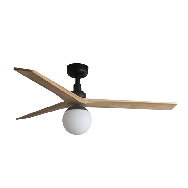 Ventilador Led SMART Tuya de techo FARO 34283WT-11L KLIM M negro y roble claro