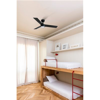 Ventilador Led SMART Tuya de techo FARO 34296WT-1TW RUDDER S negro y nogal/negro