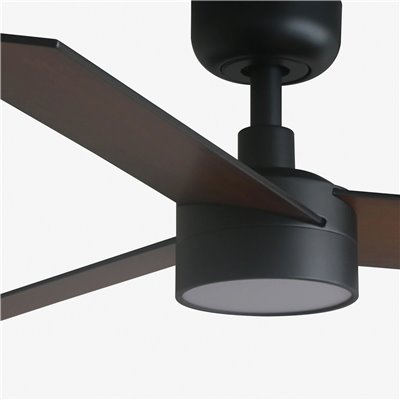 Ventilador Led SMART Tuya de techo FARO 34296WT-1TW RUDDER S negro y nogal/negro