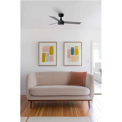 Ventilador Led de techo FARO Barcelona 34285-1TW CRUISER S negro y aluminio