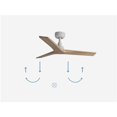 Ventilador SMART Wiz de techo FARO 34281WW KLIM S blanco y roble claro