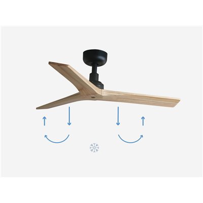 Ventilador de techo FARO Barcelona 34284 KLIM S negro y roble claro