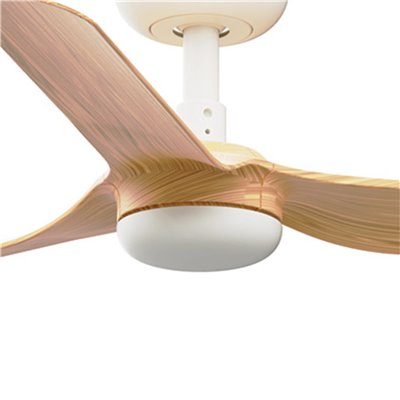 Ventilador SMART Wiz de techo FARO 33821WW MINI PUNT S blanco y madera clara