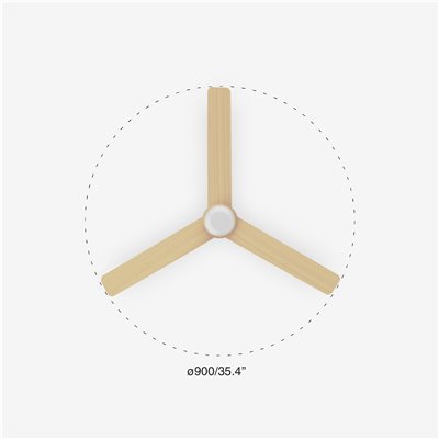 Ventilador SMART Wiz de techo FARO 33821WW MINI PUNT S blanco y madera clara