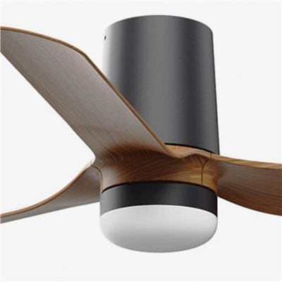 Ventilador Led de techo FARO Barcelona 33835-1TW MINI PUNT TUB S negro y nogal