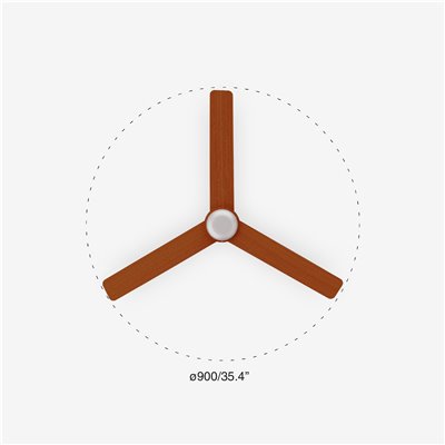Ventilador Led de techo FARO Barcelona 33835-1TW MINI PUNT TUB S negro y nogal