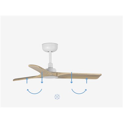 Ventilador de techo FARO Barcelona 33805 HEYWOOD Blanco/Arce 