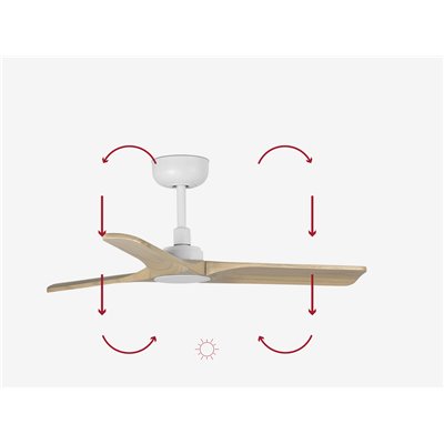 Ventilador de techo FARO Barcelona 33805 HEYWOOD Blanco/Arce 
