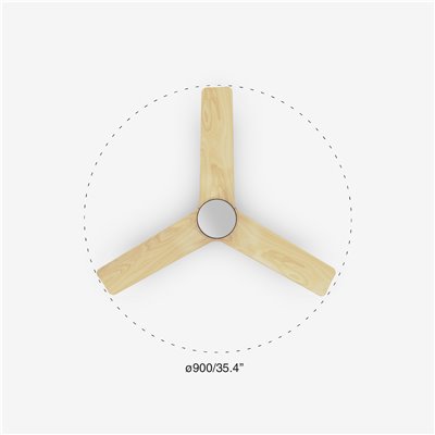 Ventilador de techo FARO Barcelona 33805 HEYWOOD Blanco/Arce 