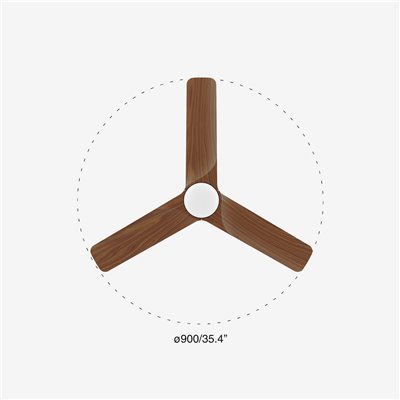 Ventilador Led de techo FARO Barcelona 33806-1TW HEYWOOD negro