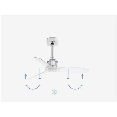Ventilador de techo FARO Barcelona 33426 JUSTFAN cromo/transparente
