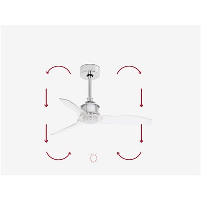 Ventilador de techo FARO Barcelona 33426 JUSTFAN cromo/transparente